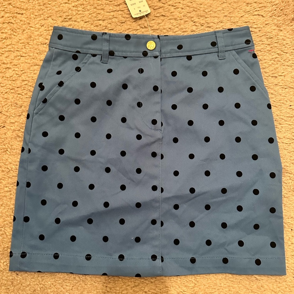 Brooks brothers girls Blue Polka Dot Skirt size 10 nwt